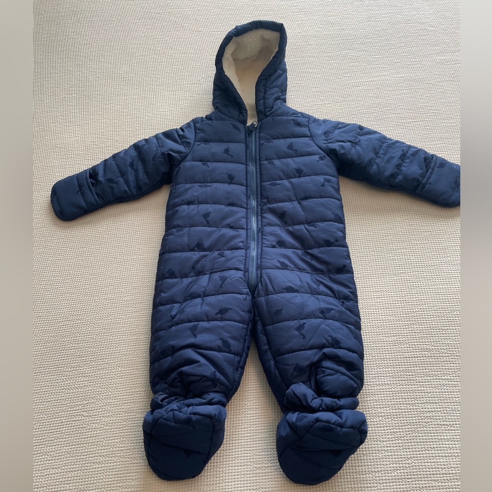 First Impressions Baby Boys quilted snowsuit detachable foot